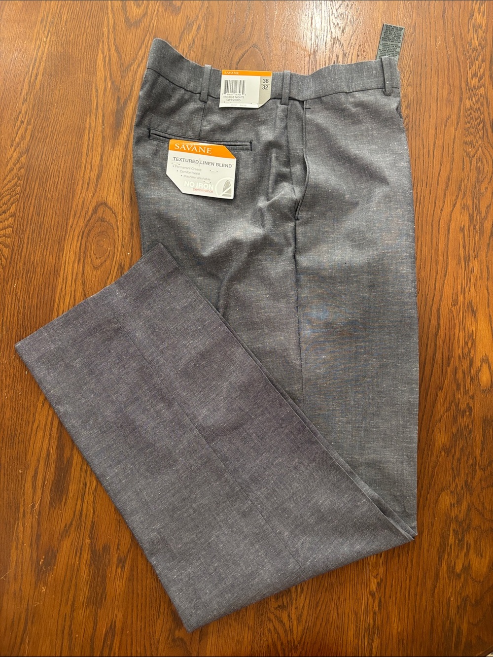 Savane Men's Heather Gray Textured Dress Pants